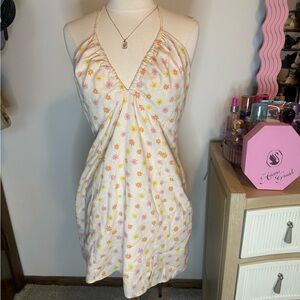 Elodie flower printed linen mini dress